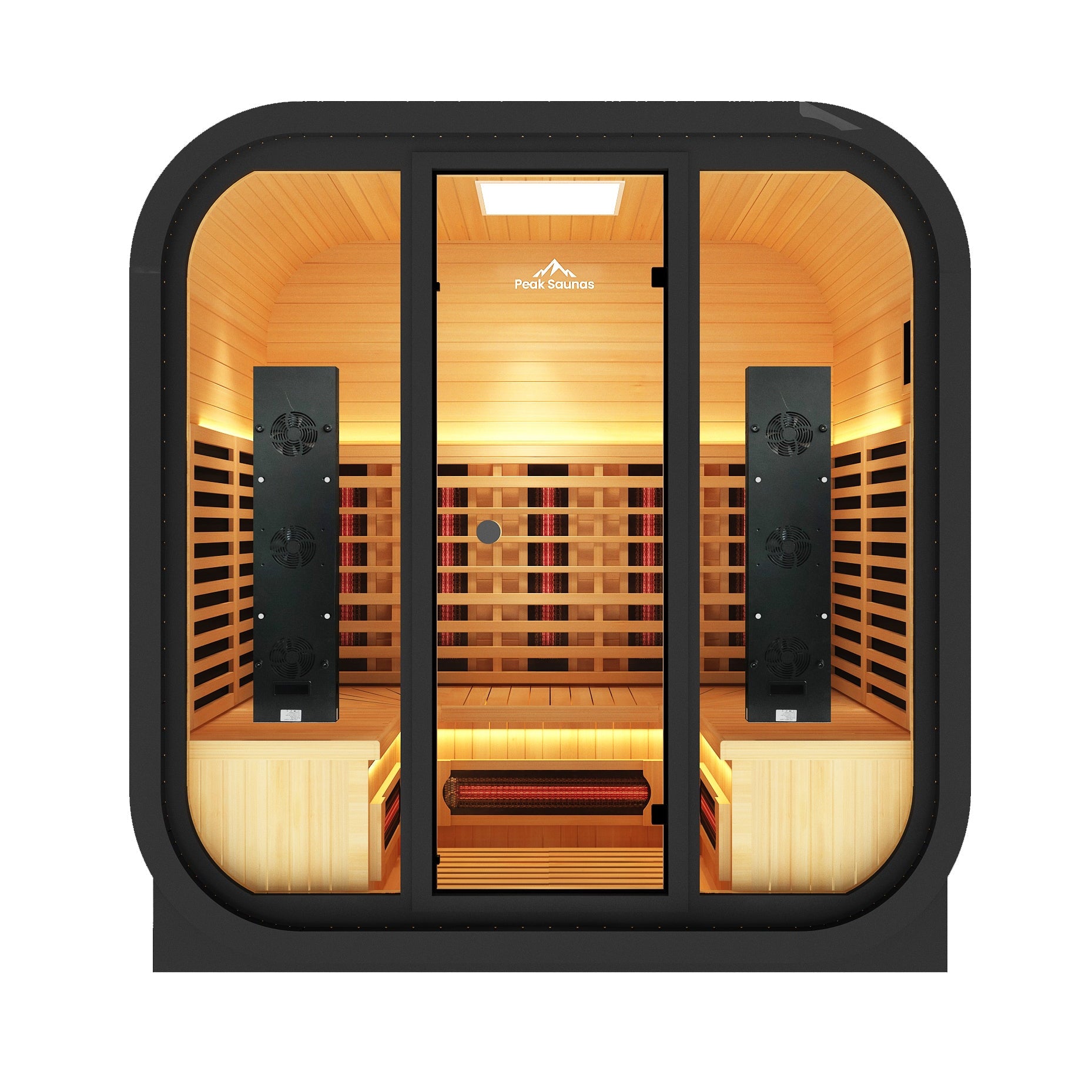 Peak Saunas El Capitan 4-Person Outdoor Full Spectrum Infrared Sauna with Built-In XL Medical-Grade Red Light Therapy and Smart WiFi App Control