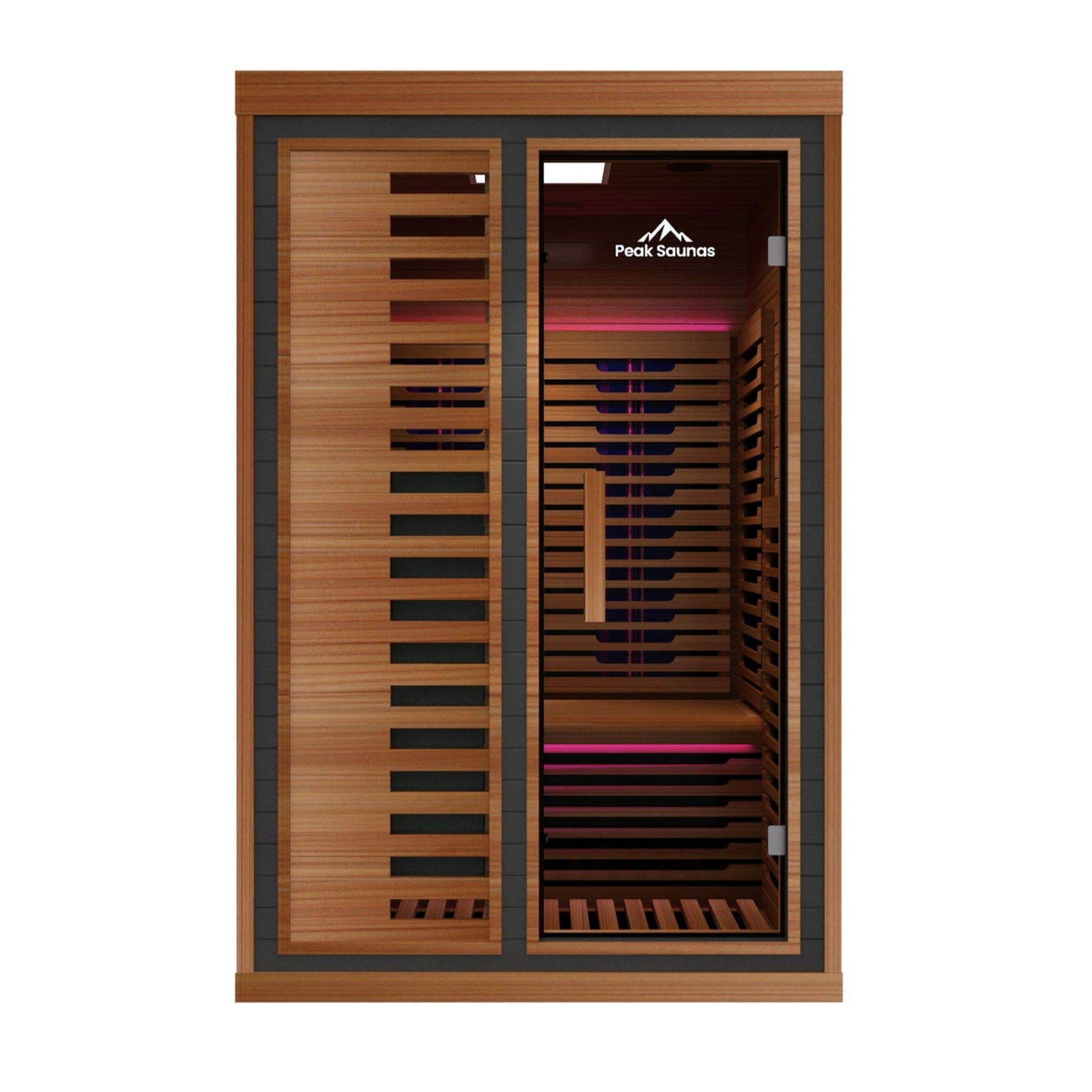 Peak Saunas Fuji 2-Person Full Spectrum Infrared Sauna with Built-In XL Medical-Grade Red Light Therapy & Smart WiFi App Control