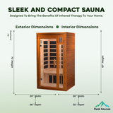 The Barcelona Elite 1-2 Person Ultra Low EMF Indoor FAR Infrared Sauna