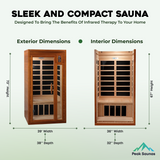 The Barcelona 1-2 Person Low EMF Indoor FAR Infrared Sauna