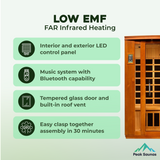 The Bellagio 3 Person Low EMF Indoor FAR Infrared Sauna