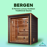 The Bergen 6 Person Luxury Outdoor Traditional Sauna