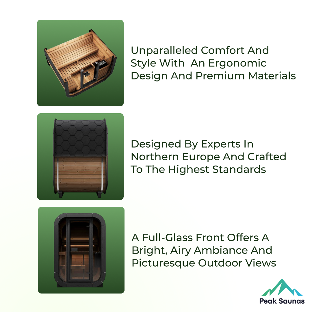 The CL3G 2 Person Cube-Series Outdoor Traditional Sauna