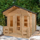 The Georgian 6 Person Outdoor Traditional Sauna Cabin with Porch