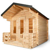 The Georgian 6 Person Outdoor Traditional Sauna Cabin with Porch