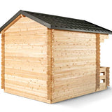The Georgian 6 Person Outdoor Traditional Sauna Cabin with Porch