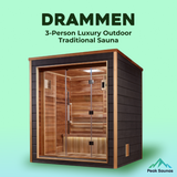 The Drammen 3 Person Luxury Outdoor Traditional Sauna