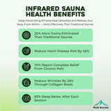 Peak Saunas Rainier 1-Person Full Spectrum Infrared Sauna with XL Medical-Grade Red Light Therapy & Smart WiFi App Control