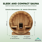 The Ergo E8 6 Person 7' Long Outdoor Traditional Barrel Sauna