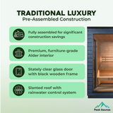 The G6 5 Person Luxury Outdoor Pre-Assembled Traditional Sauna
