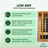 The Gracia 1-2 Person Low EMF Indoor FAR Infrared Sauna