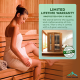 The Heming Elite 2 Person Corner Ultra Low EMF Indoor FAR Infrared Sauna