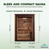 The Narvik 2 Person Luxury Outdoor Traditional Sauna