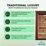 The Narvik 2 Person Luxury Outdoor Traditional Sauna