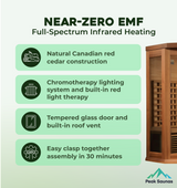 The Nirvana 3 Person Near Zero EMF Indoor Full Spectrum Infrared Corner Sauna