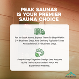 Peak Saunas Everest 2-Person Full Spectrum Infrared Sauna with Built-In XL Medical-Grade Red Light Therapy & Smart WiFi App Control