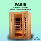 The Paris 3 Person Low EMF Indoor FAR Infrared Sauna