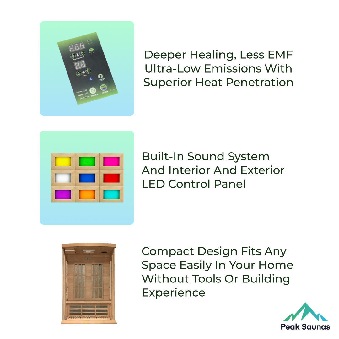 The Vitality 2 Person Near Zero EMF Indoor FAR Infrared Sauna