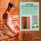 The Radiant 2 Person Indoor Full Spectrum Infrared Sauna with Medical Grade Red Light Therapy