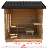 The Georgian 6 Person Traditional Steam Cabin Sauna | Dundalk Dundalk Leisurecraft