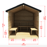 The Georgian 6 Person Traditional Steam Cabin Sauna with Changing Room | Dundalk Dundalk Leisurecraft