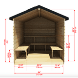 The Georgian 6 Person Traditional Steam Cabin Sauna with Changing Room | Dundalk Dundalk Leisurecraft