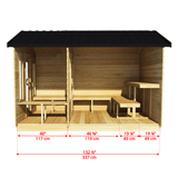 The Georgian 6 Person Traditional Steam Cabin Sauna with Changing Room | Dundalk Dundalk Leisurecraft