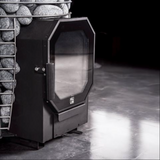 HUUM HIVE FLOW Wood-Burning Sauna Stove w/ Thru Wall Chimney and Stones and Floor Protection