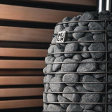 HUUM HIVE FLOW Wood-Burning Sauna Stove w/ Thru Wall Chimney and Stones and Floor Protection