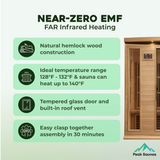 The Solace 4 Person Near Zero EMF Indoor FAR Infrared Sauna