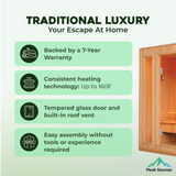 The Southport 3 Person Indoor Traditional Sauna