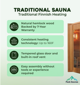 The Tiburon 4 Person Indoor Traditional Sauna