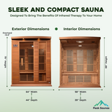 The Utopia 3 Person Cedar Near Zero EMF Indoor FAR Infrared Sauna