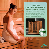 The Utopia 3 Person Cedar Near Zero EMF Indoor FAR Infrared Sauna