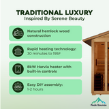 The Vorarlberg 5 Person Luxury Outdoor Traditional Sauna