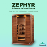The Zephyr 2 Person Luxury Cedar Near Zero EMF Indoor Full Spectrum Infrared Sauna
