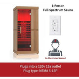 The Purify 1 Person Indoor Full Spectrum Infrared Sauna