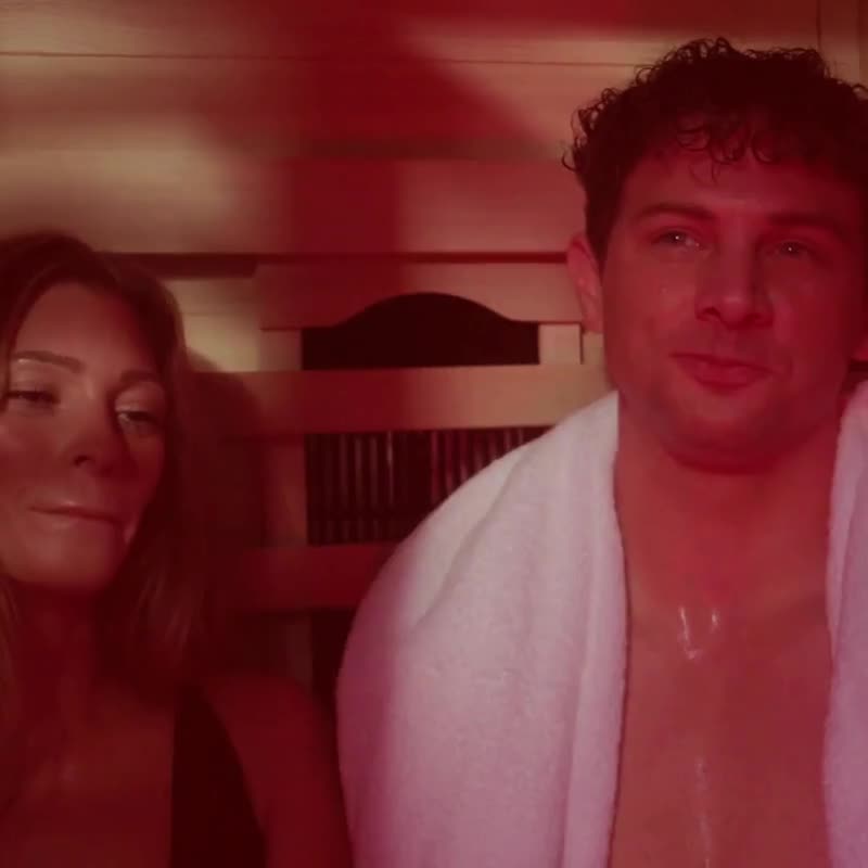 Two people sharing a PEAK sauna session