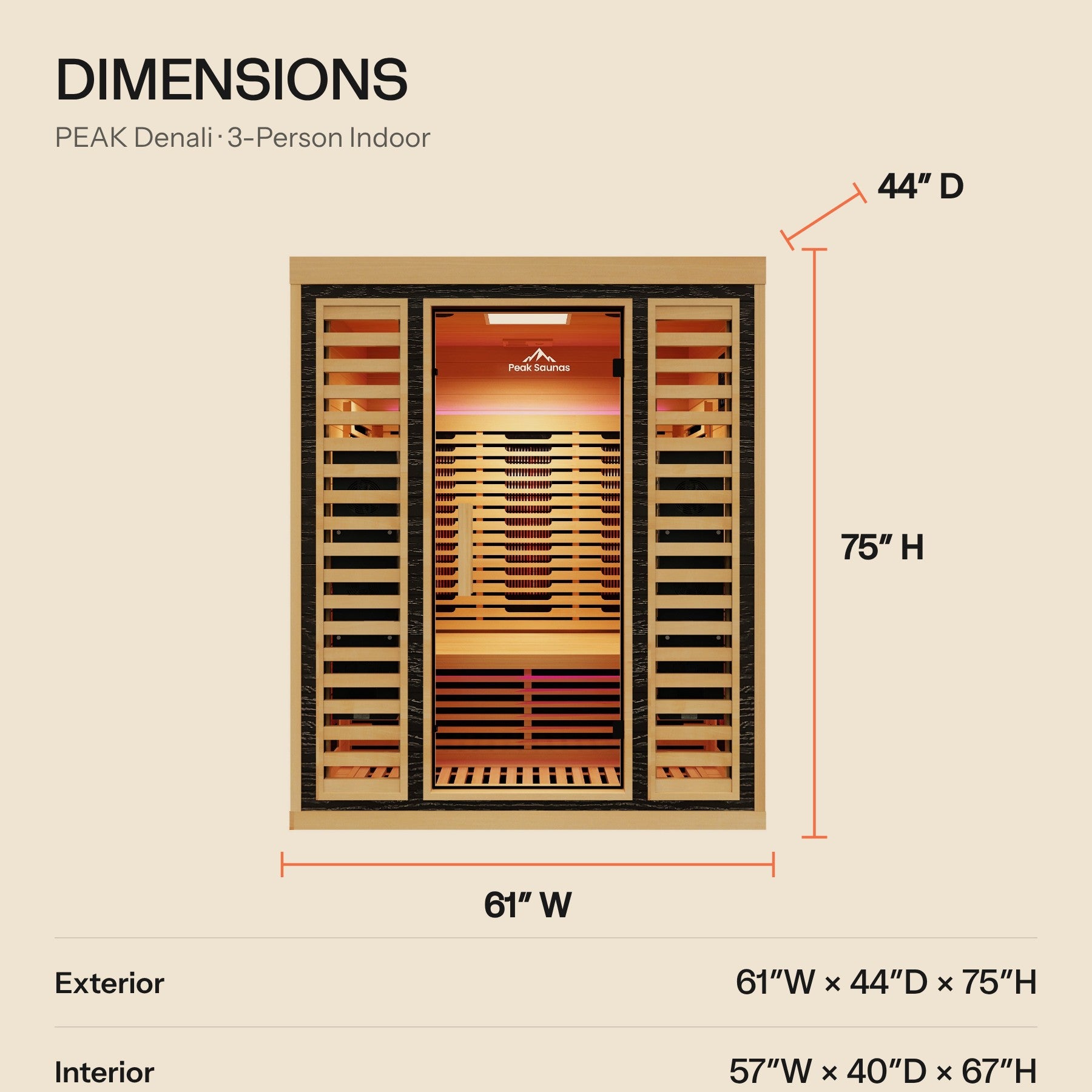 Peak Denali 3-Person Full Spectrum Infrared Sauna