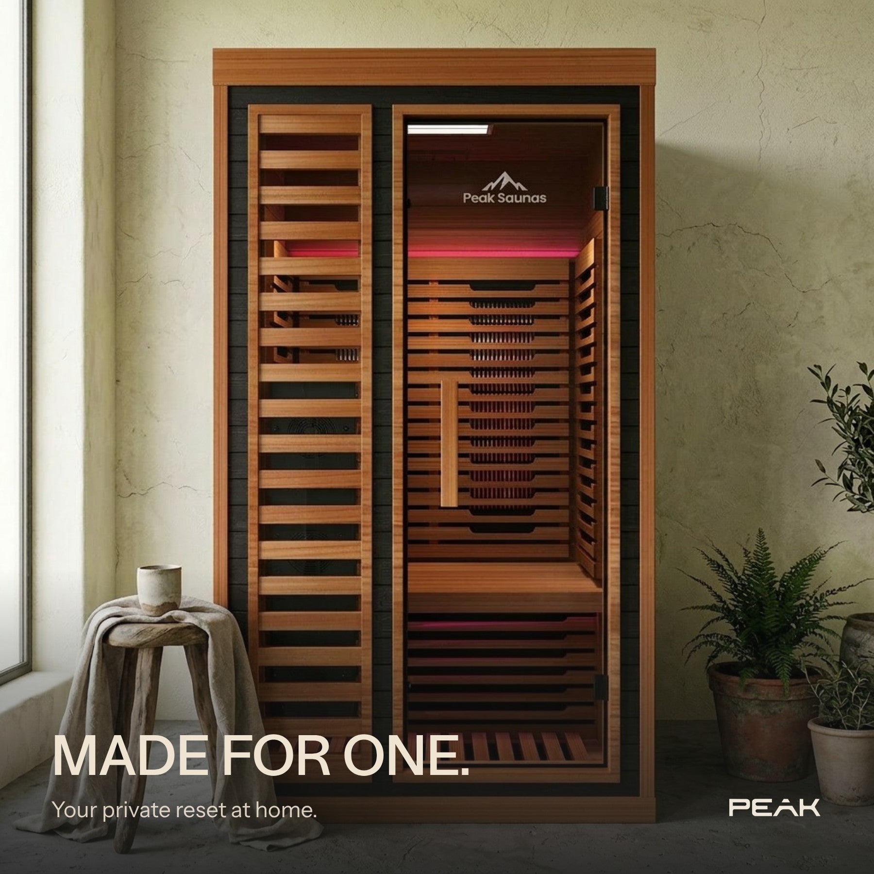 Peak Rainier 1-Person Full Spectrum Infrared Sauna