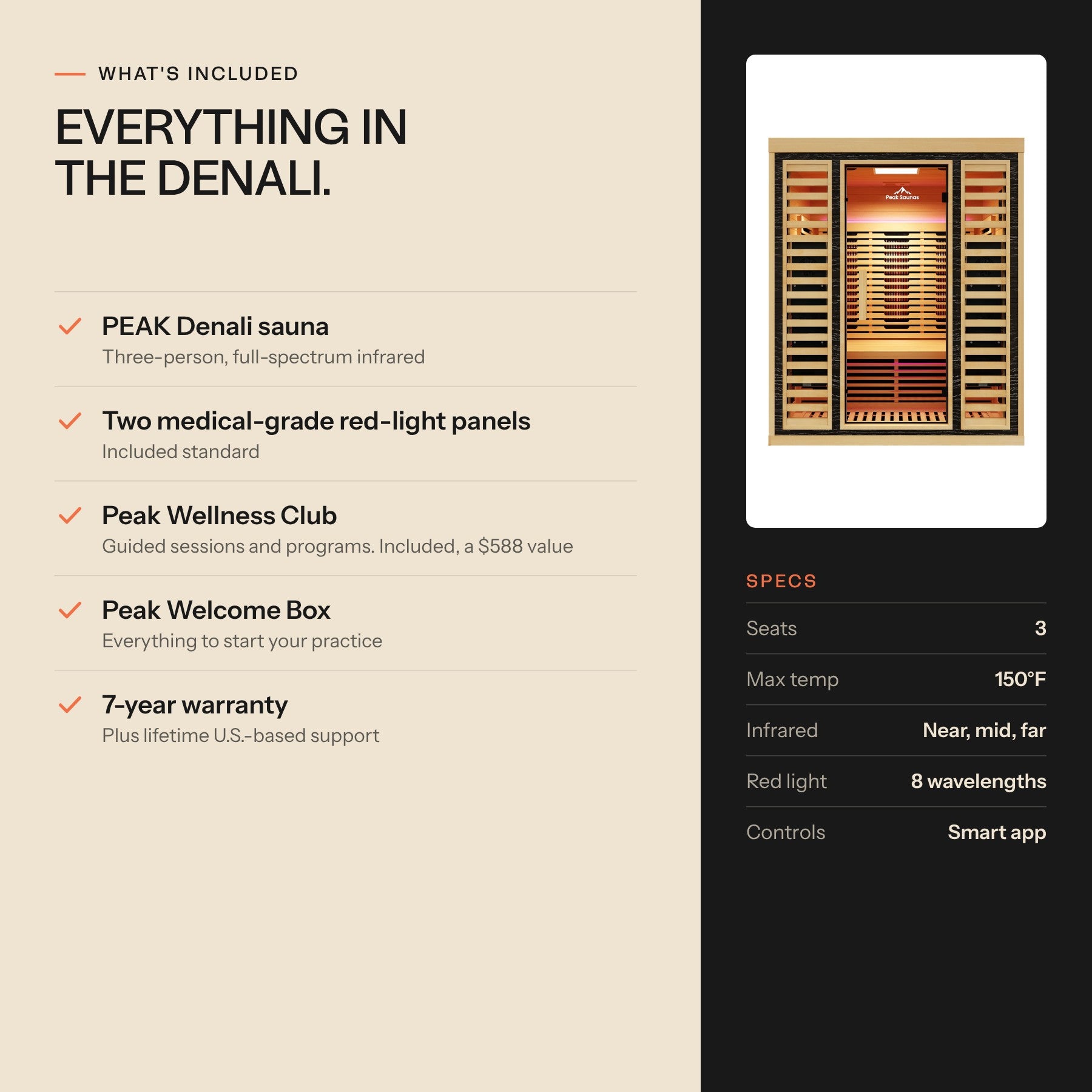 Peak Denali 3-Person Full Spectrum Infrared Sauna