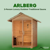 The Arlberg 3 Person Luxury Outdoor Traditional Sauna
