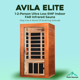 The Avila Elite 1-2 Person Ultra Low EMF Indoor FAR Infrared Sauna