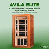 The Avila Elite 1-2 Person Ultra Low EMF Indoor FAR Infrared Sauna