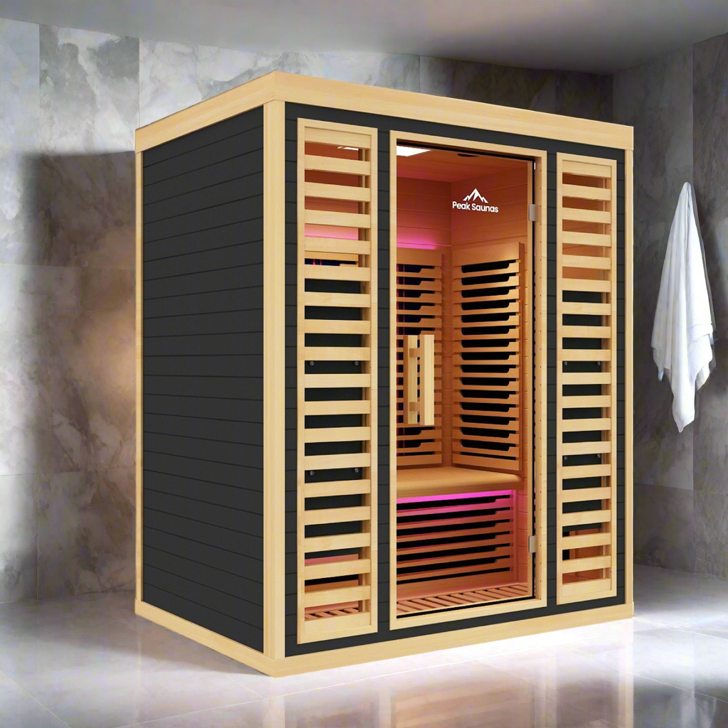 Denali 3 Person Infrared Sauna with Red Light Therapy | Peak Saunas