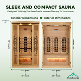 The Balance 2 Person Near Zero EMF Indoor Full Spectrum Infrared Sauna