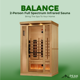 The Balance 2 Person Near Zero EMF Indoor Full Spectrum Infrared Sauna