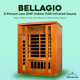 The Bellagio 3 Person Low EMF Indoor FAR Infrared Sauna