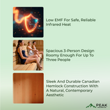 The Bellagio 3 Person Low EMF Indoor FAR Infrared Sauna