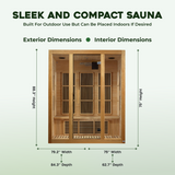 The Bellevue 3 Person Low EMF Indoor FAR Infrared Sauna